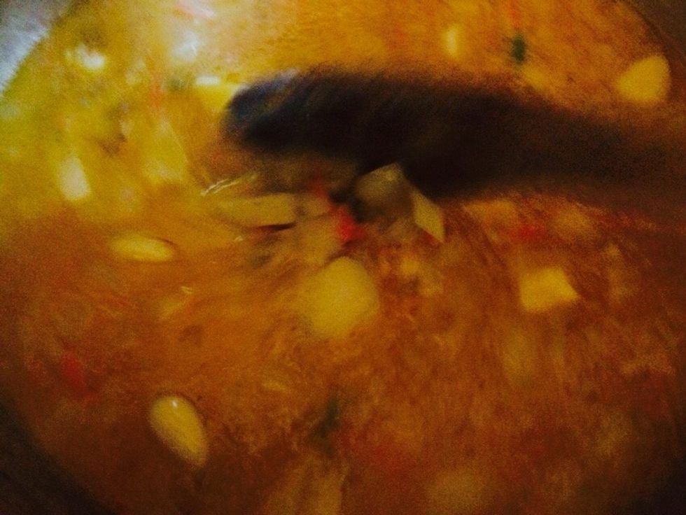 Added into the big pot and Stir.