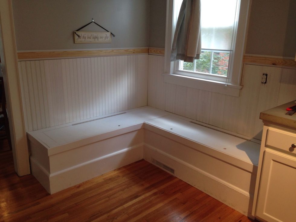 Added wainscoting and trim to wall to better define the space.