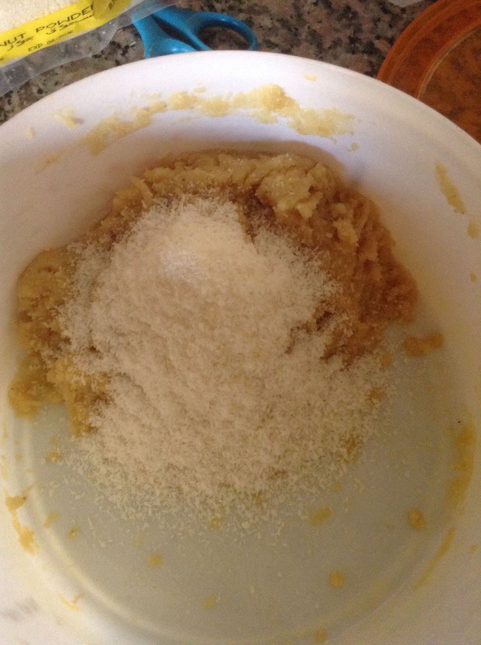 Adding 1/2 cup crushed coconut in remaining dough