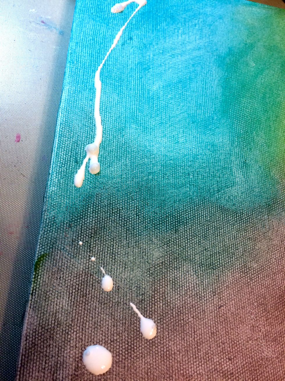 Adding some white to the canvas with Immaculate Minx Shimmering Inks.