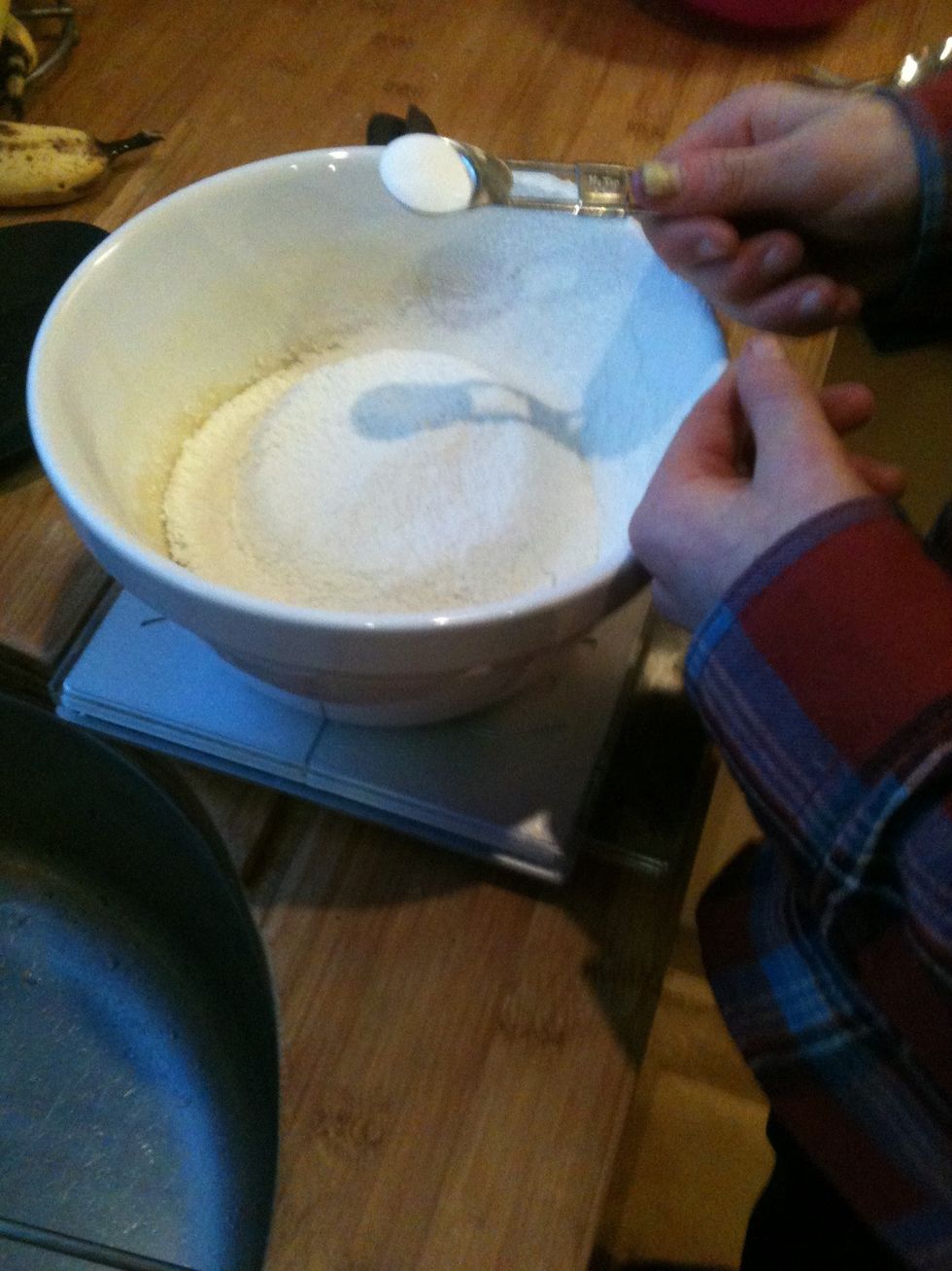 Adding the baking powder (just to recap).