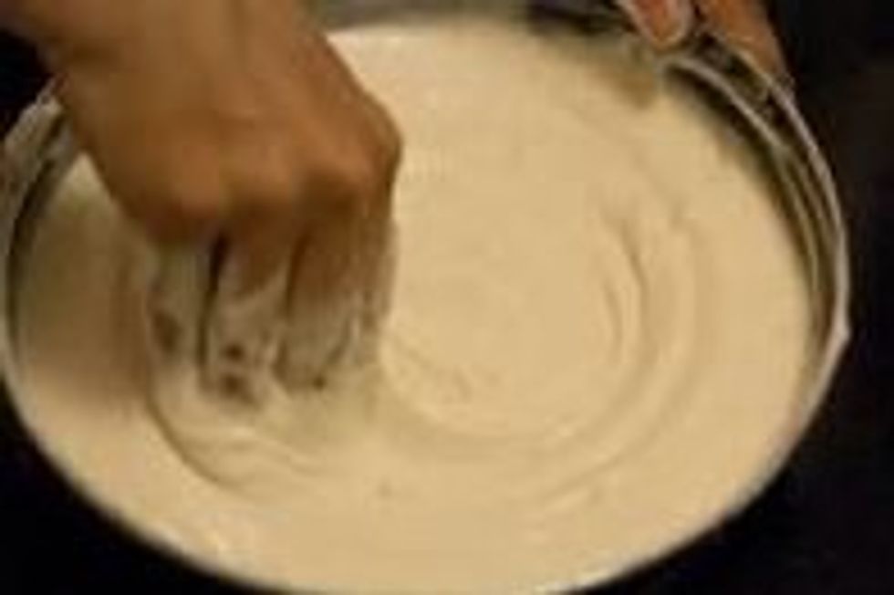Adding the flour