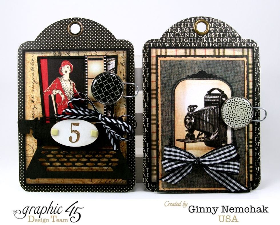 Adding trimmed images from the patterned papers will create unique but coordinated tags so they look good by themselves and when displayed together.