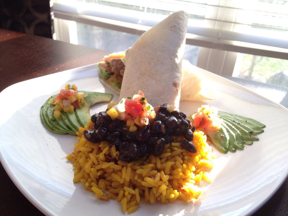 Additional notes: I plated this dish with yellow rice, black beans, and an avocado salad. All topped with the Mango Pico De Gallo we made yesterday. Just showing the many ways it can be used.