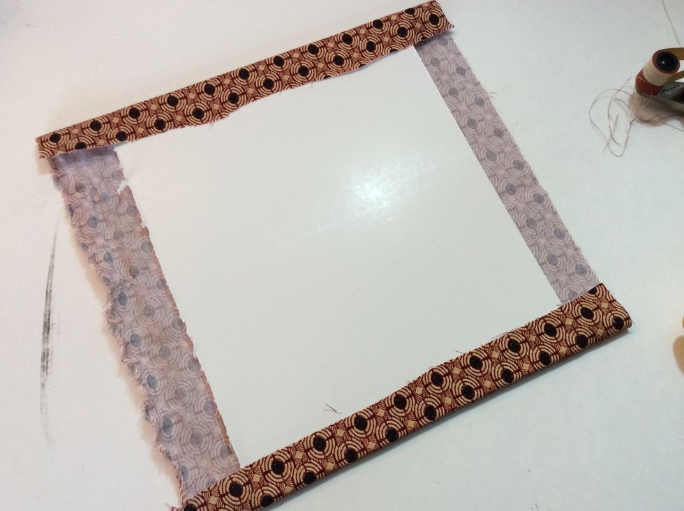 Adhere 2 opposite sides.