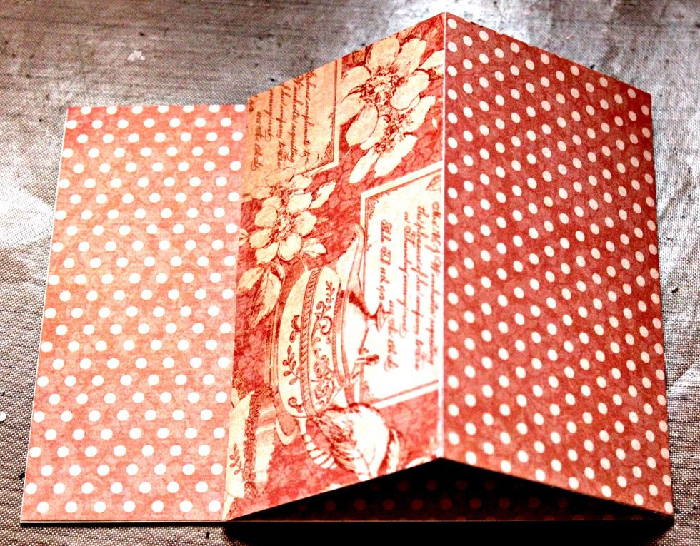 Adhere 6 1/2" to card front.