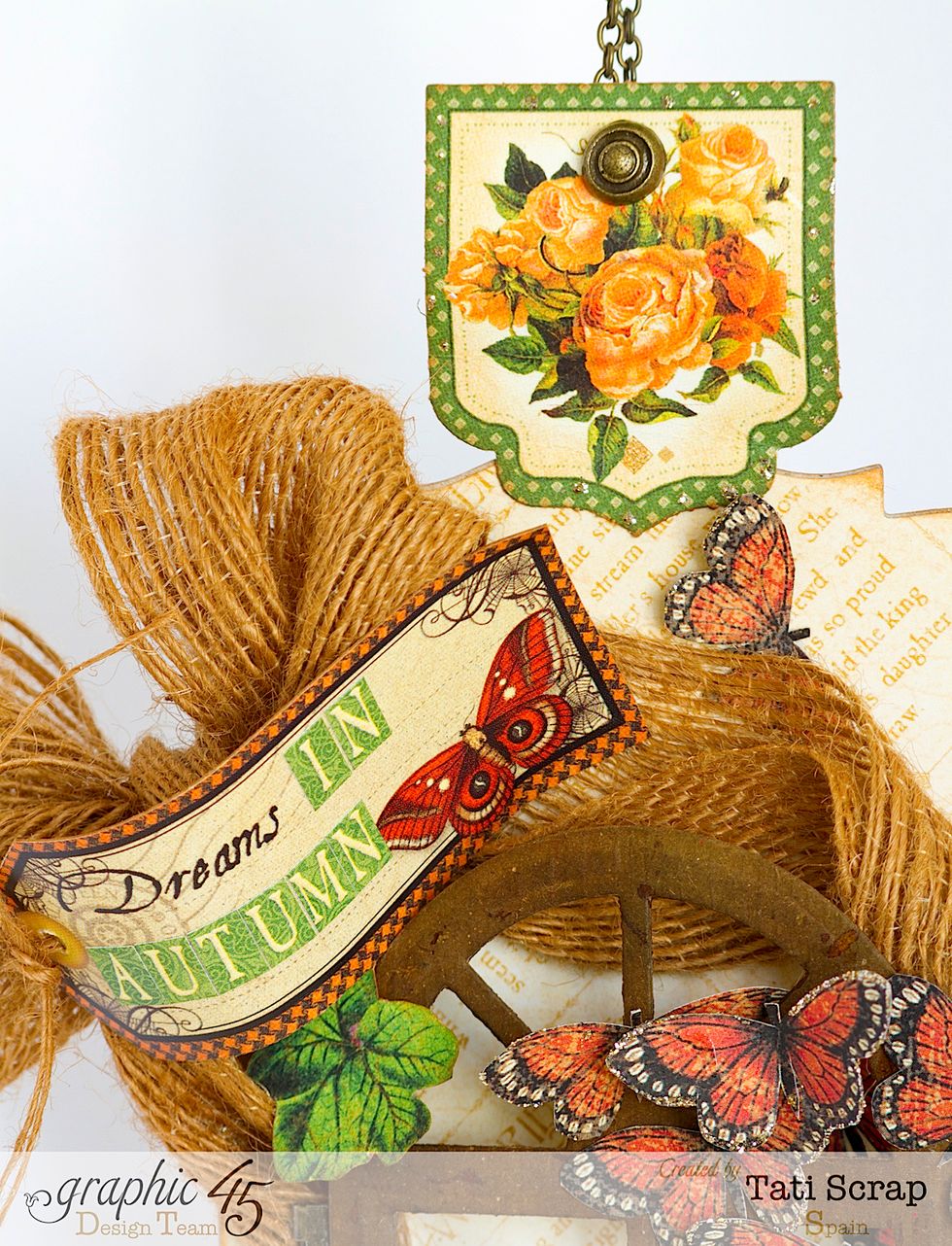 Adhere An Eerie Tale Decorative Chipboard elements with Stamped Metal Brads.....