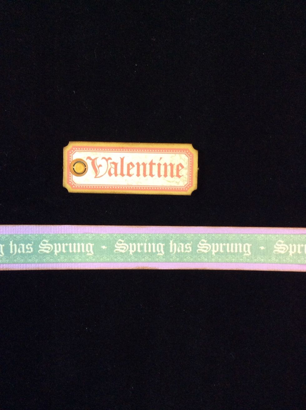 Adhere border strip for back of tag to card stock strip and ink edges of embellishment if required for you chosen item .