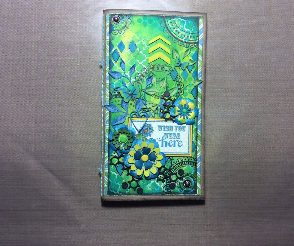 Adhere cover tag to front cover centrally. The memo book project is now complete.