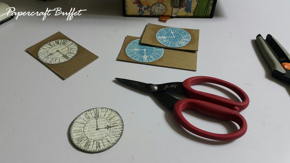 Adhere on chipboard and cut them out.