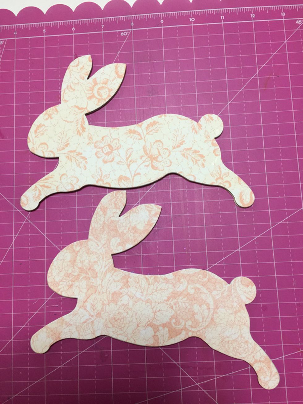 Adhere Paper on Chipboard This is for Flower Wagon