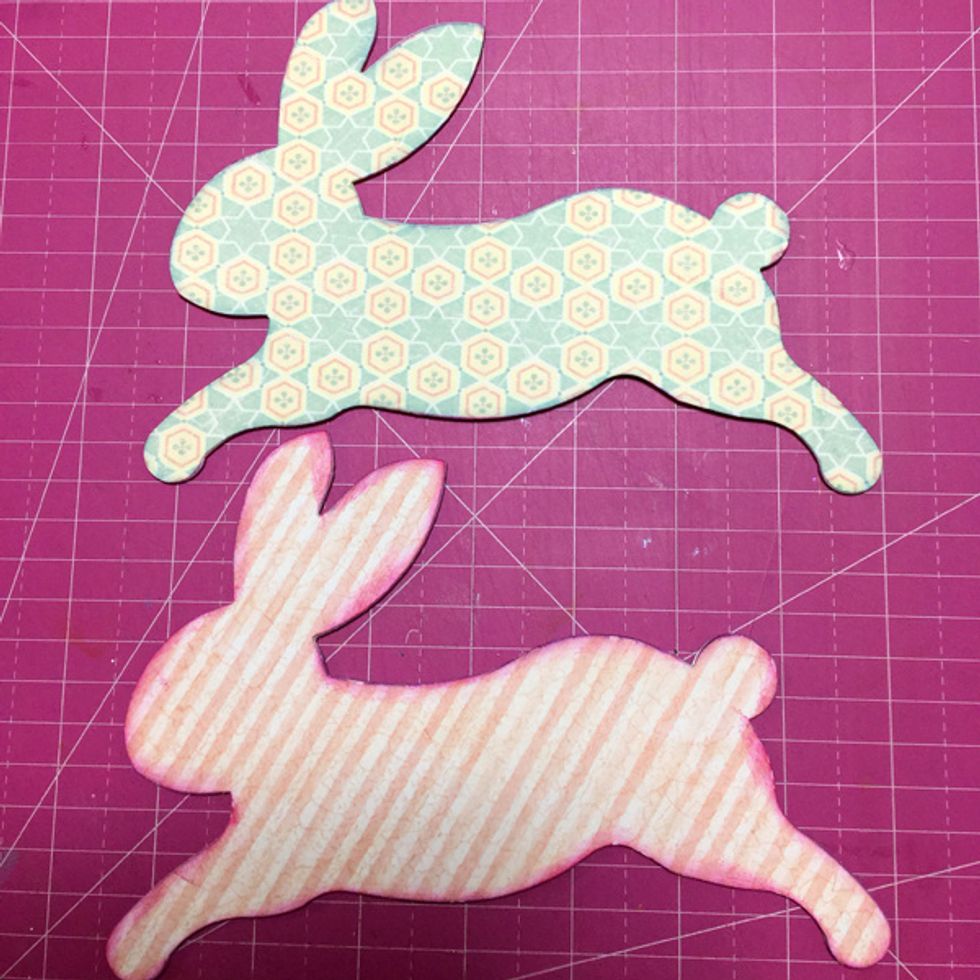 Adhere Paper to the Chipboard Again Color with pink ink the side