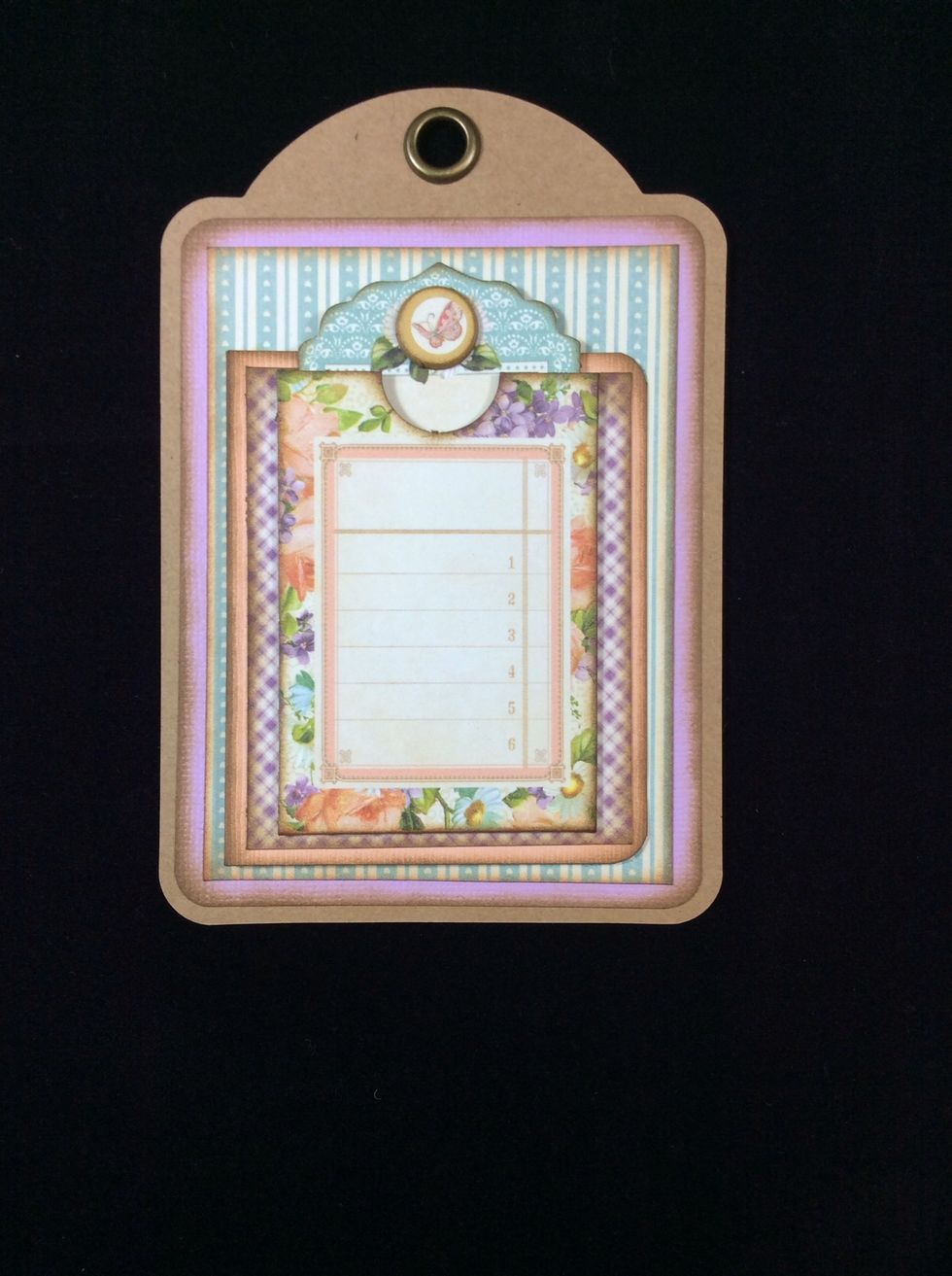 Adhere pocket to front of hinge cover align to base of patterned mat.