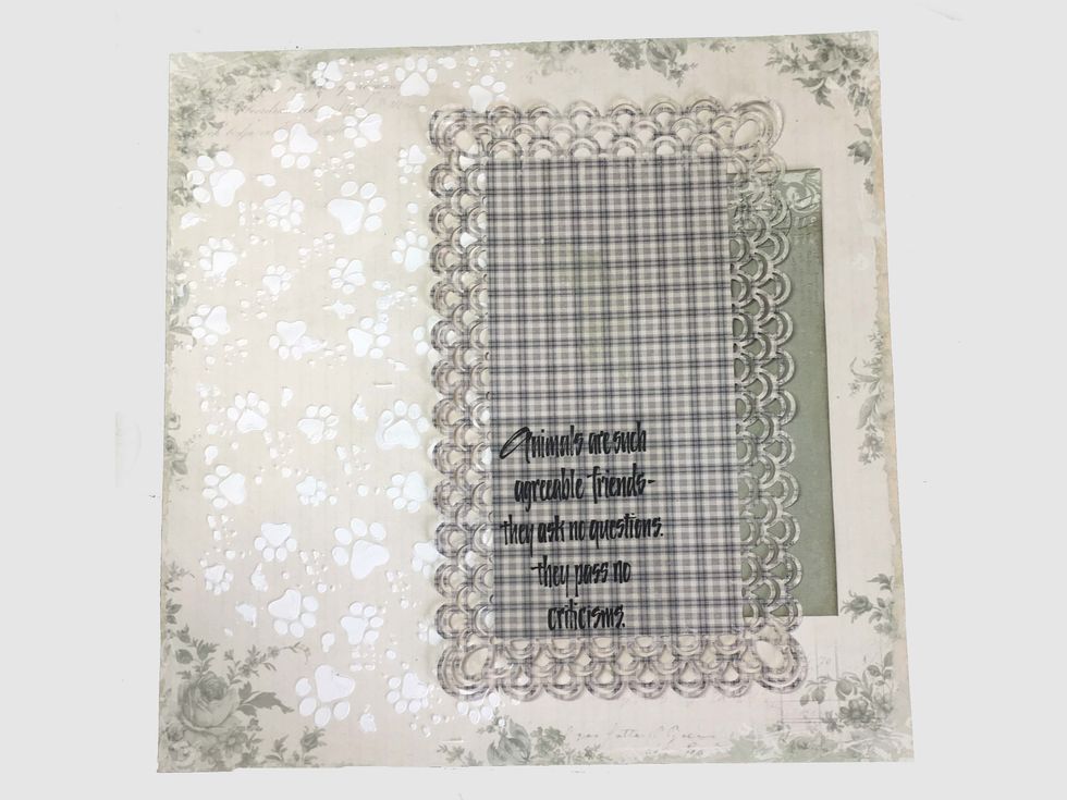 Adhere the Money rectangle overtop the Money rectangle as shown. Add any quotes, title, journaling etc.