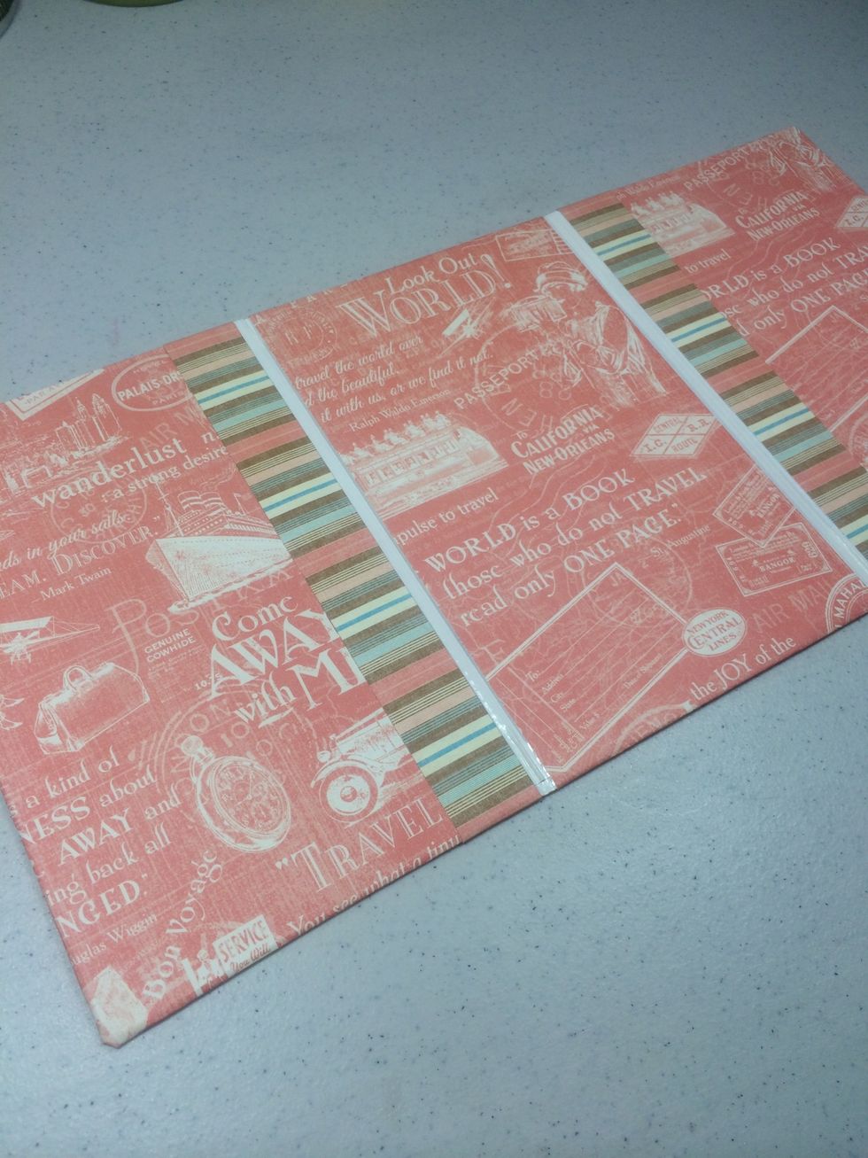 Adhere these strips to the panels as shown.