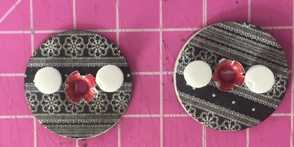 adhere to back of circles