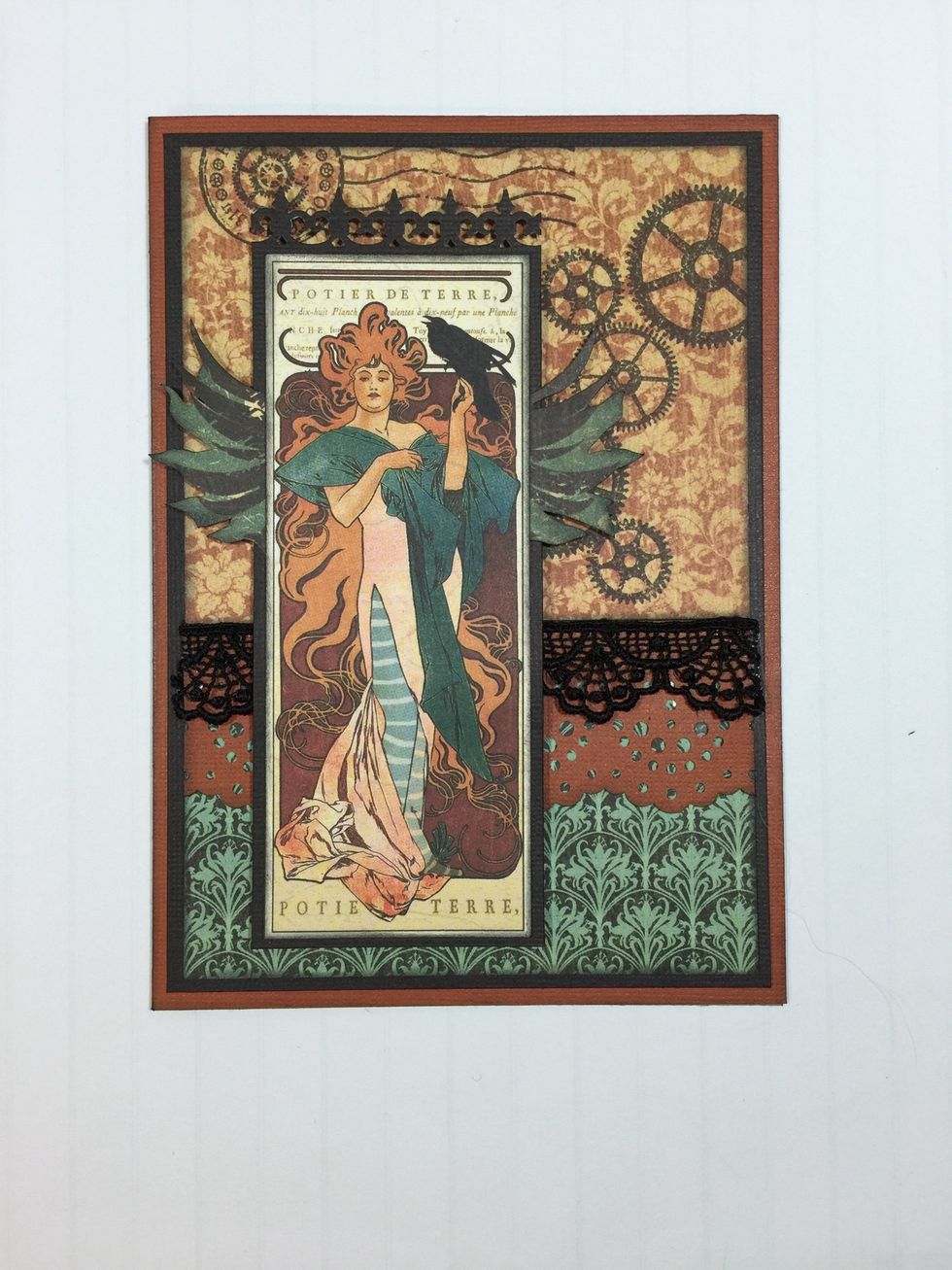 Adhere to card front as shown.