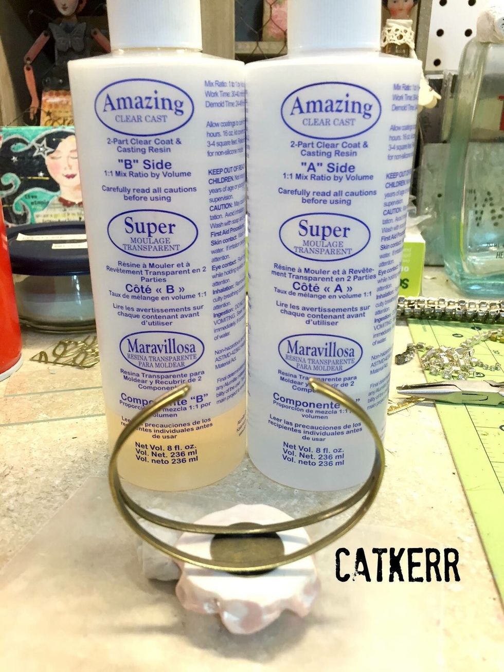 Adhere to metal cuff blank with Amazing Clear Cast resin. Let dry