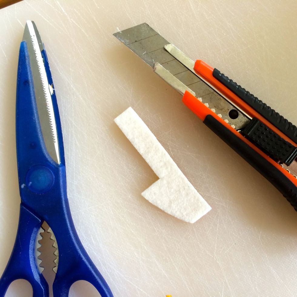 Adhesive felt is easy to cut using scissors and a carpet knife.be careful with the carpet knife, it will cut flesh as easily as felt.