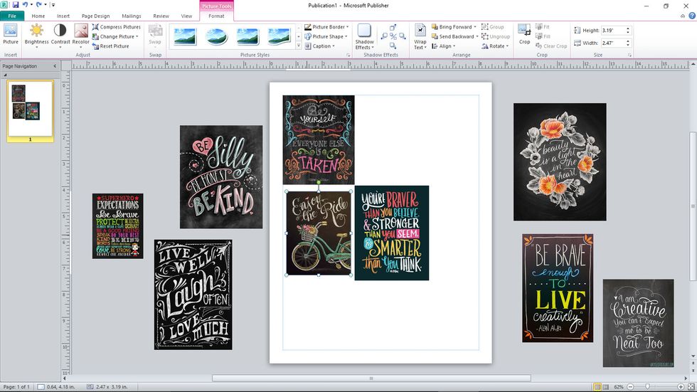 adjust sizes and placement of photos as you work to create your collage.
