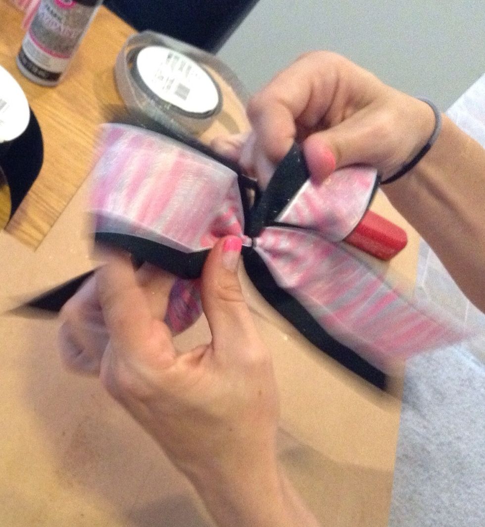 Adjust the bow and form it to look as desired.