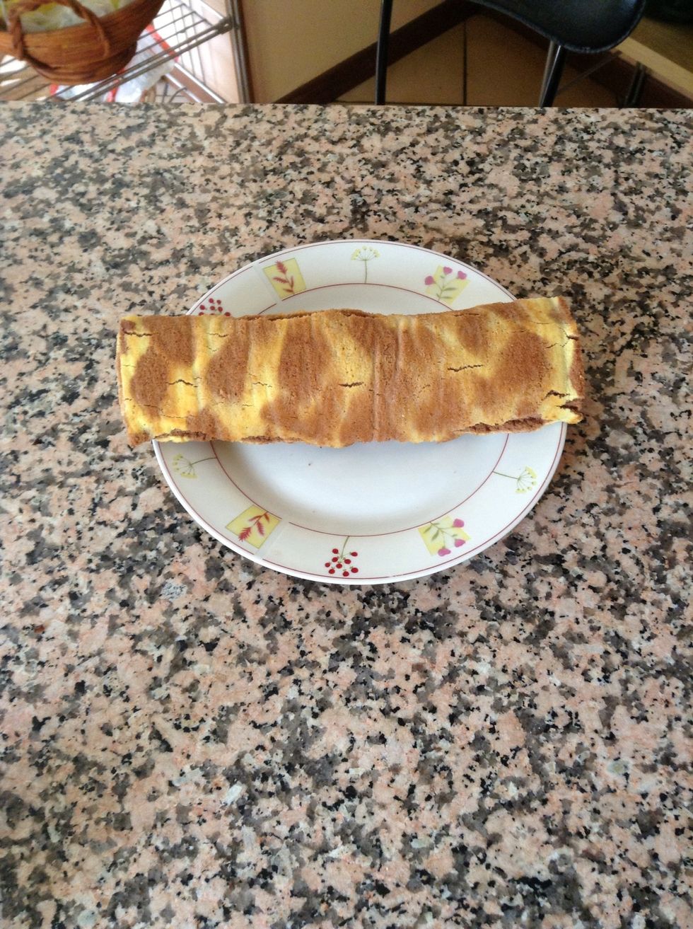 Admittedly, I cook it a little too longer, and it refused to roll up properly. Anyway the taste was fantastic :)
