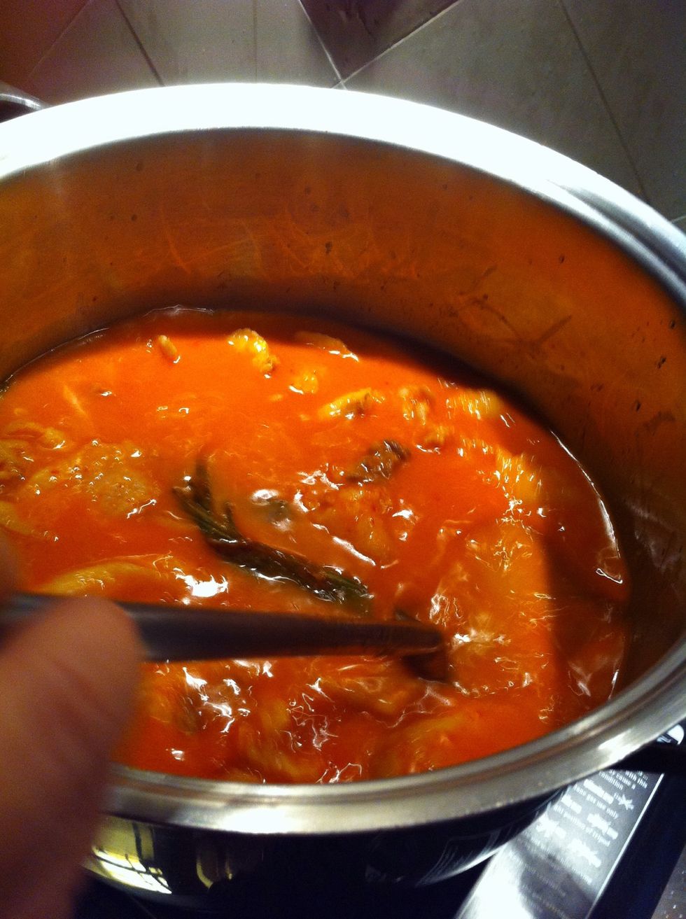 aduk2 hingga mendidih