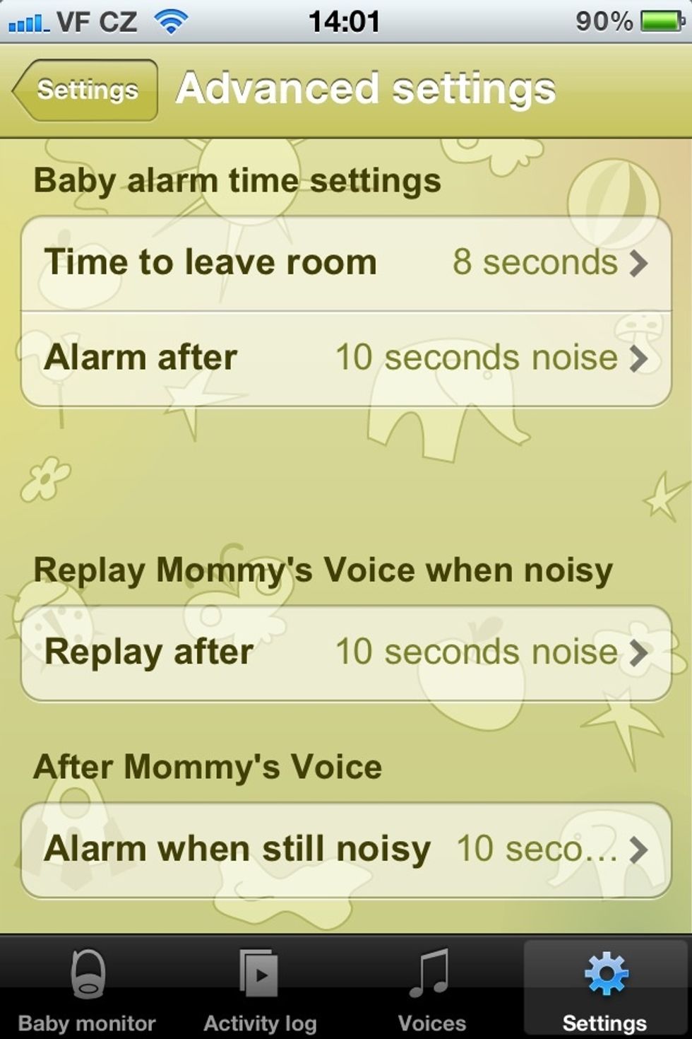 Advanced settings offers vast configuration options, so the app can be adjusted to needs of every child