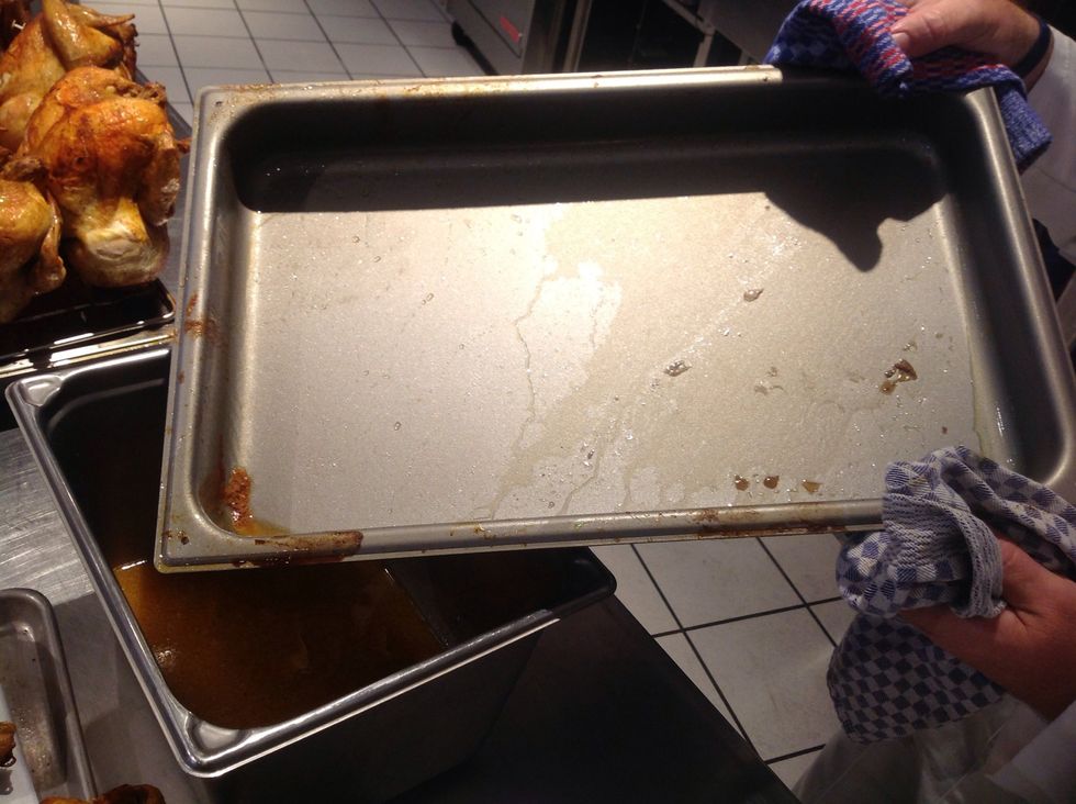 Advantage of Blodgett Enamel Pan all cooked on fond easily falls off