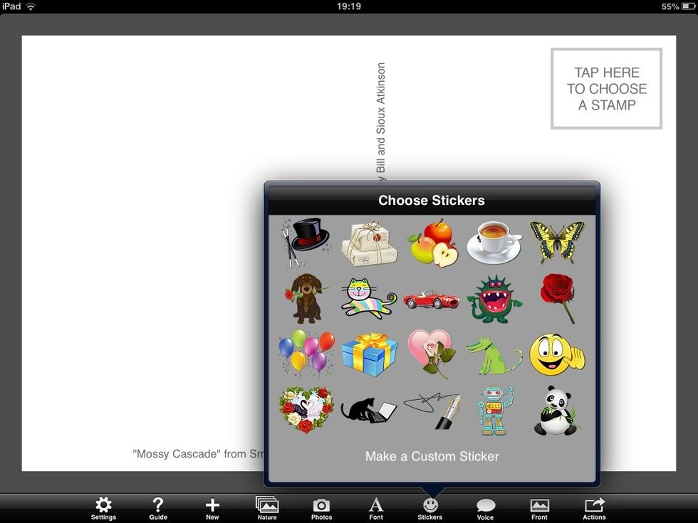 Afegir enganxades a "Stickers"