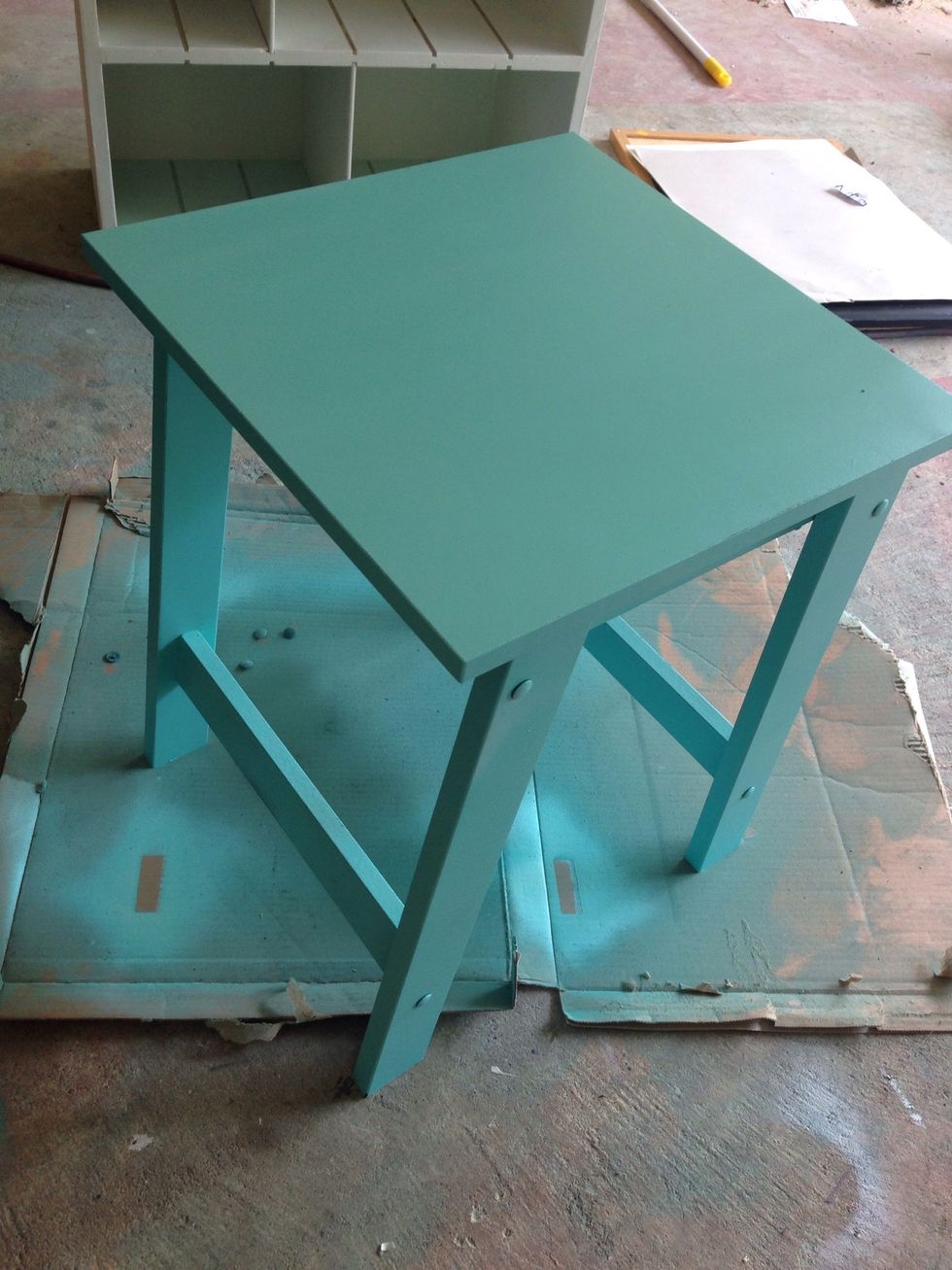 After 1 coat of the Valspar. You can also spray upside down, which is nice!