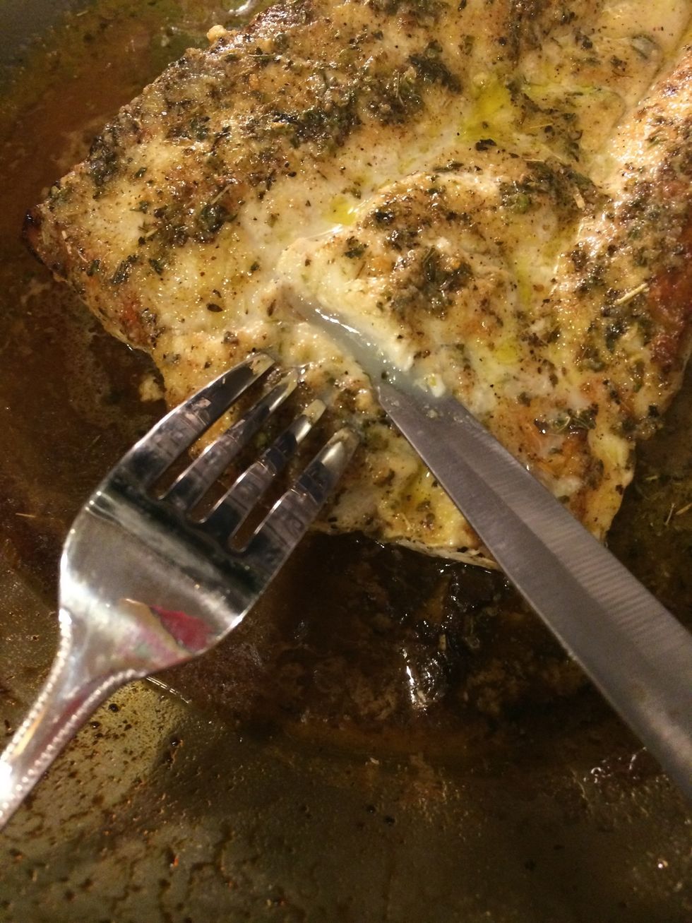 After 10 min, check the thickest part to see if it is done.