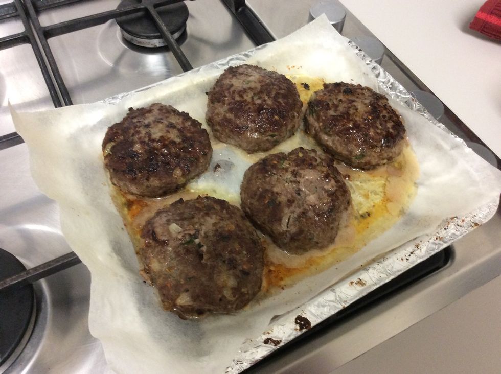 After 10 minutes take the patty out of the oven