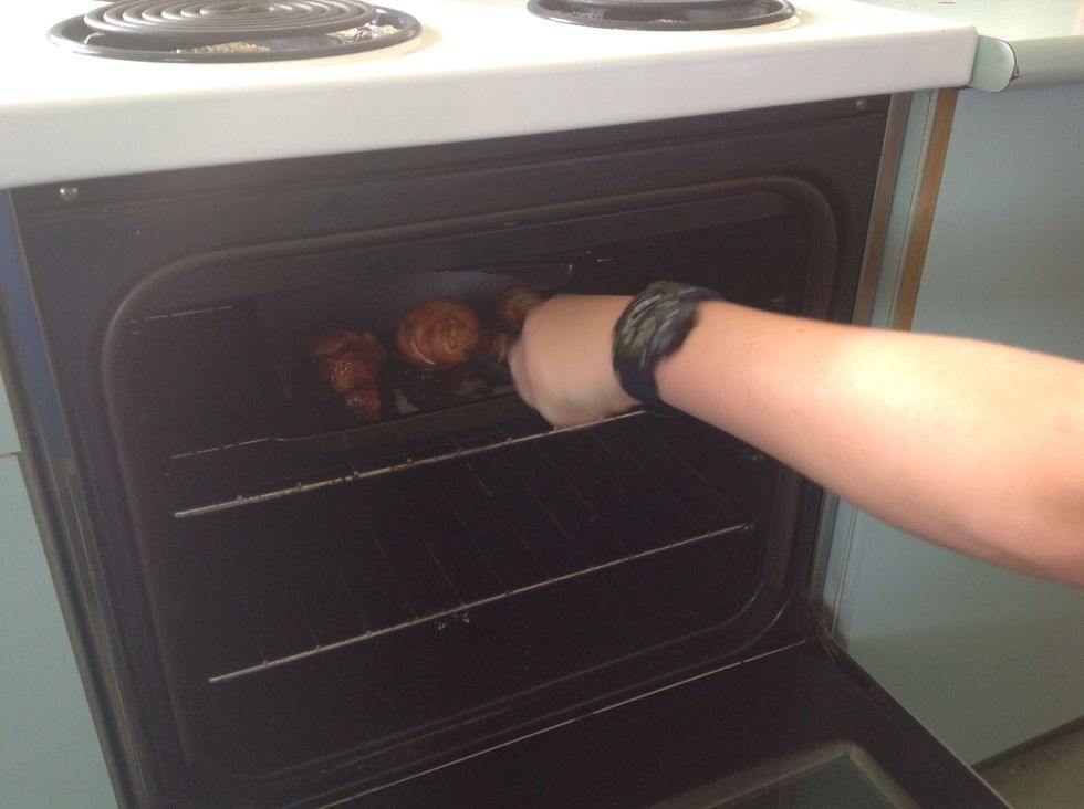 After 15 minutes flip the drumsticks over.