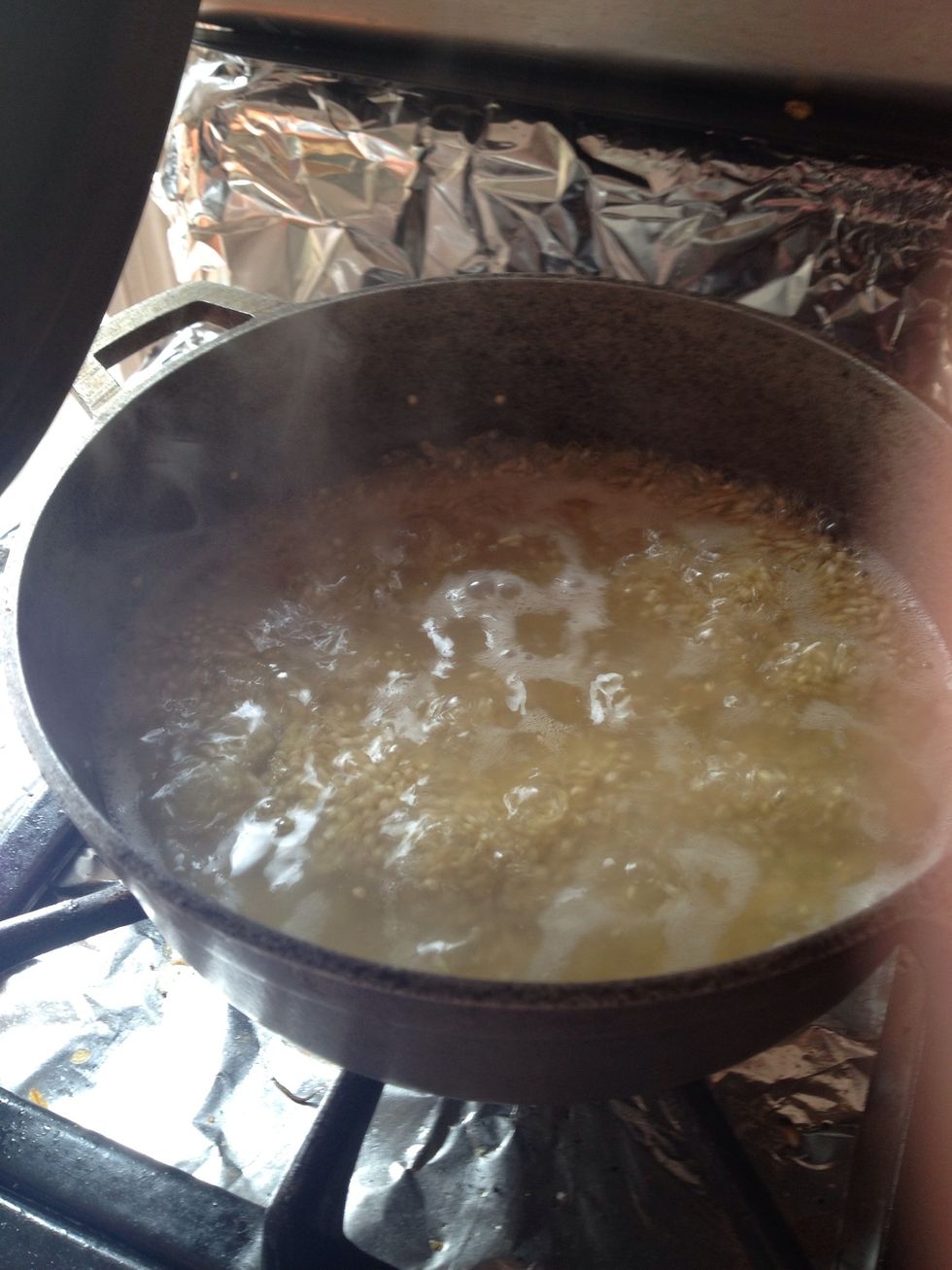 After 15 minutes quinoa will begin to boil