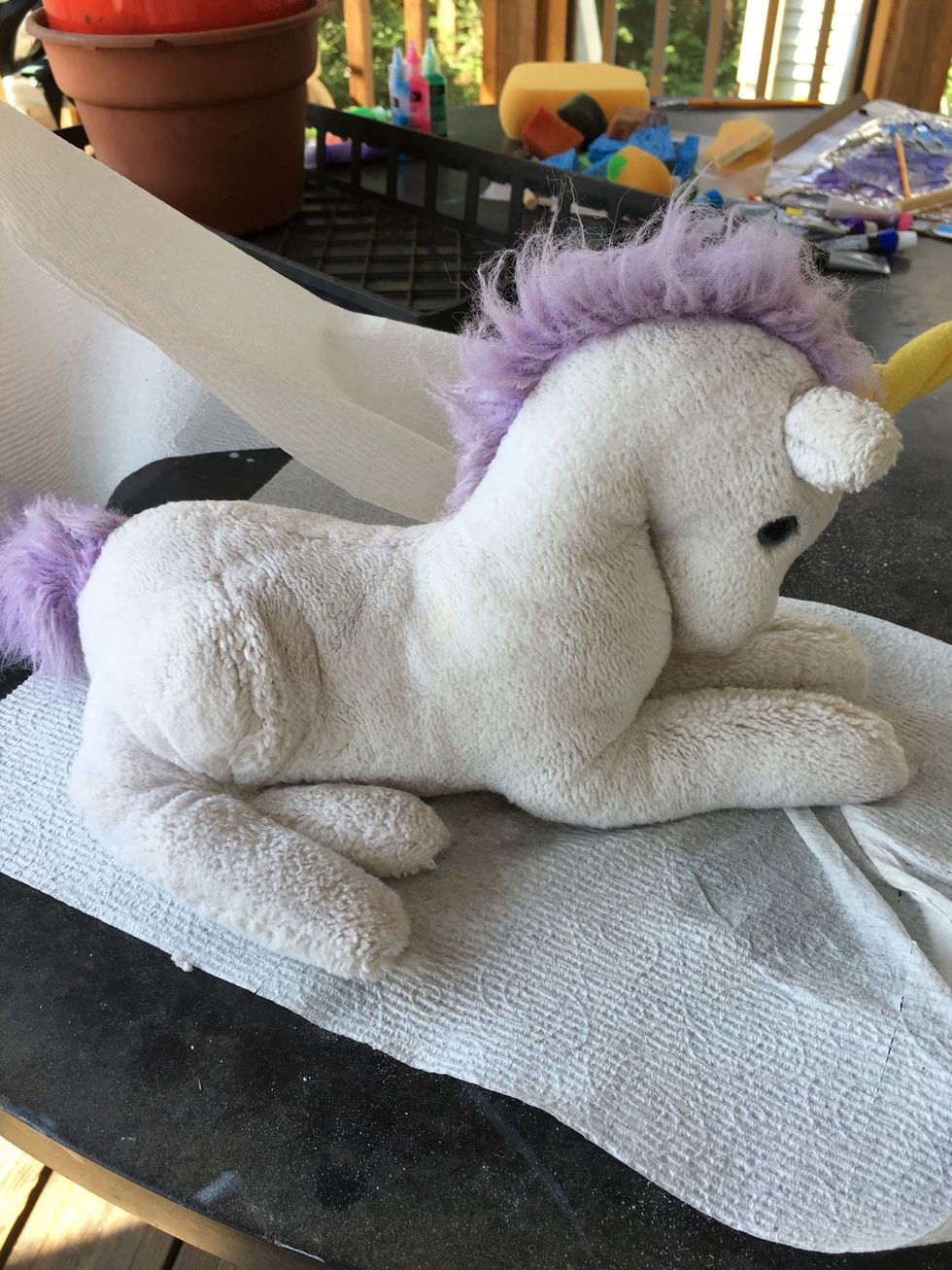 After 2-3 days, Once fully dry repeat this process of brushing it off with a rough towel or stiff but gentle brush to finish cleaning and fluffing.