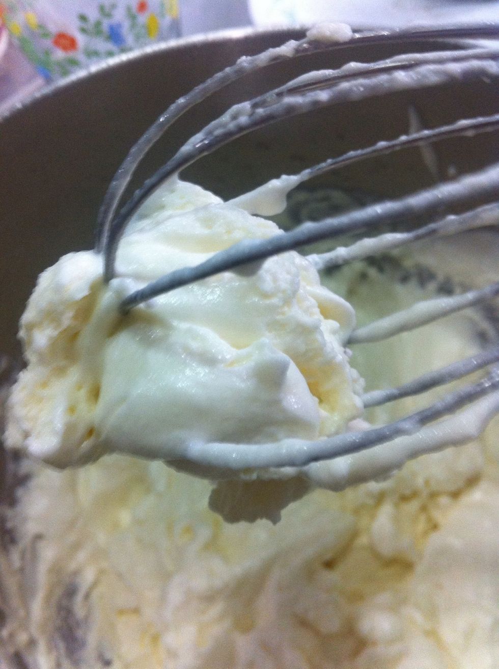 After 2 mins. take it out from your freezer and then whip. It should look like in the photo. If you see it increases it's volume and more thick.