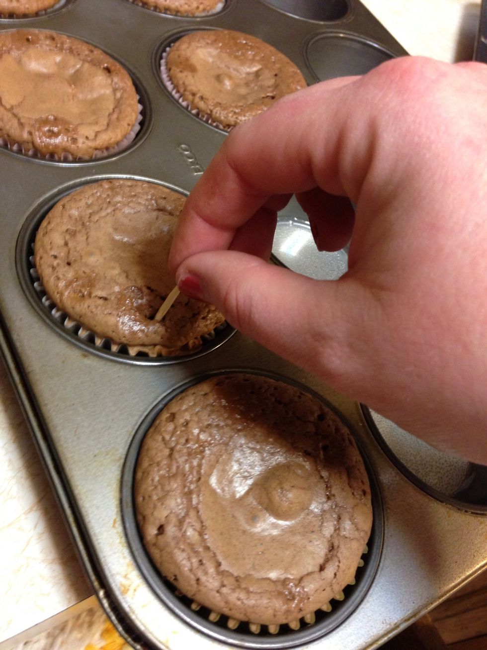 After 20 mins, check them on the side as that will be the deepest batter if the toothpick comes out clean they're cooked \ud83d\udeabNote: Consuming raw or undercooked food can cause serious health problems \ud83d\udeab