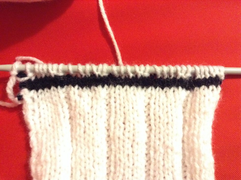 After 20cm, purl 3 rows, then start again your pattern. This will be your back