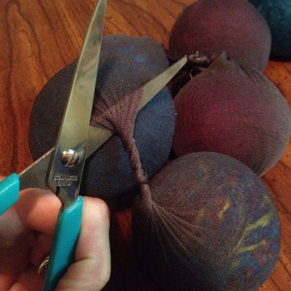 After 3-4 washings cut each ball out of stocking