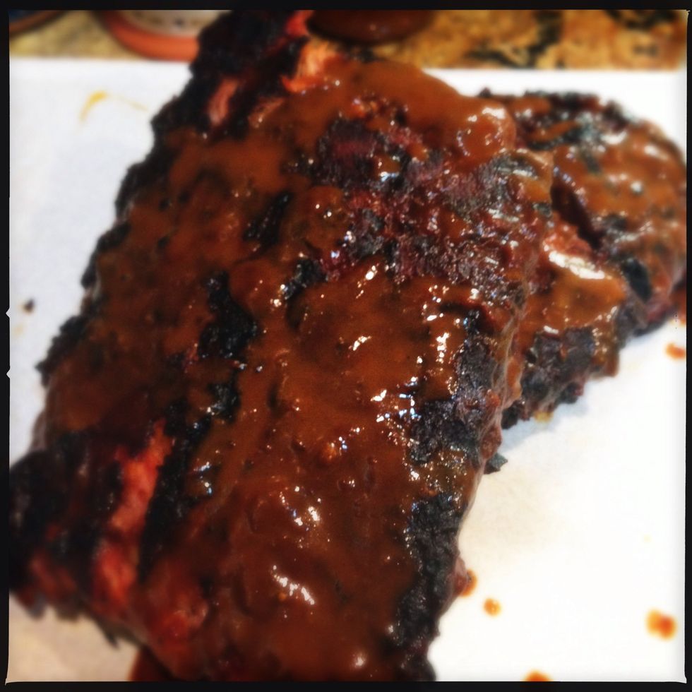After 3 hours, the ribs are typically done. They should be tender enough to pull apart, but not nearly "falling off the bone"\u2026 This is a common misconception and really means you overcooked your ribs