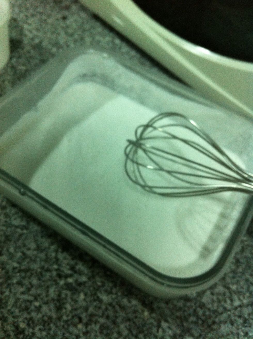 After 30 min take of the freezer and give a good whisk so the air can come in and form that reamy consistency