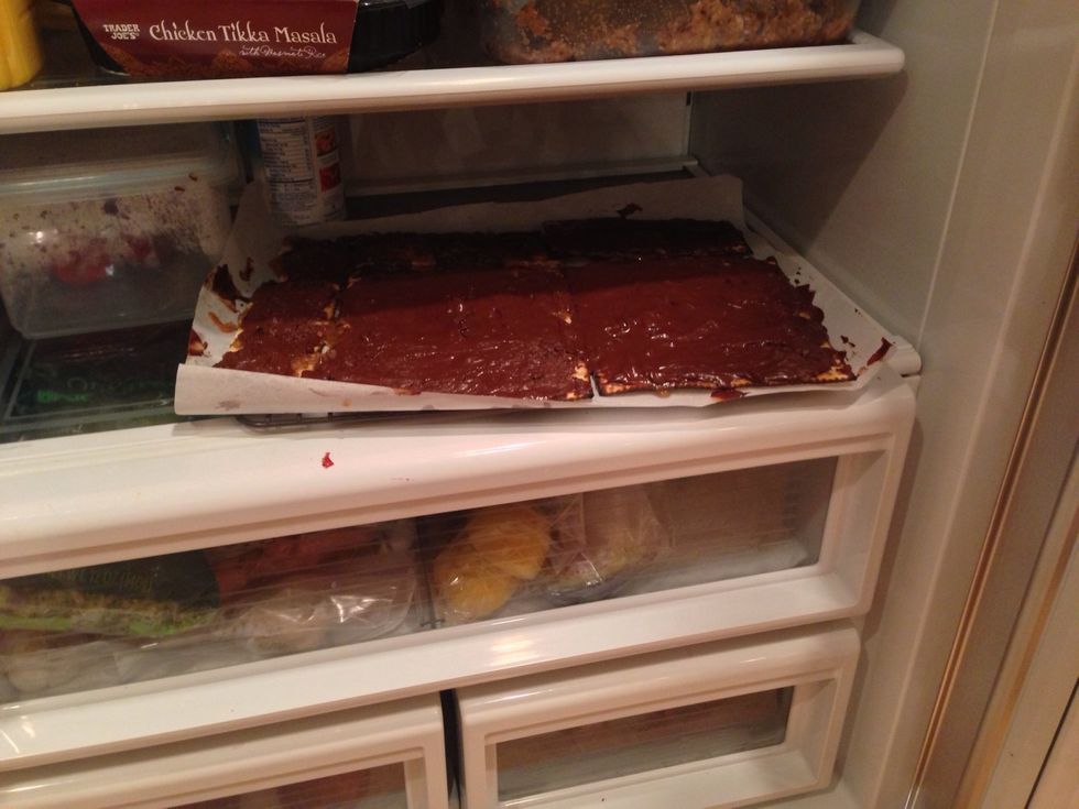 After 30 minutes (if you watched New Girl... Isn't Schmidt funny??) put the whole sheet in the fridge. You most likely will need to shift some stuff around. Try throwing out the old cheese.