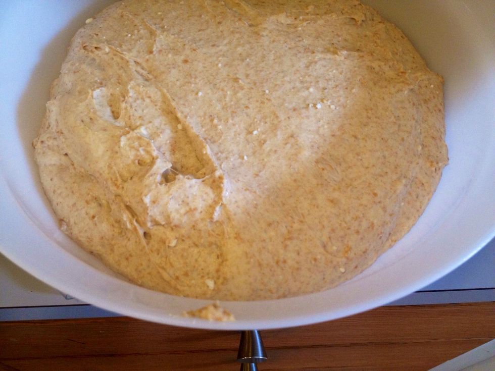 After 30 minutes this is what the dough looks like.