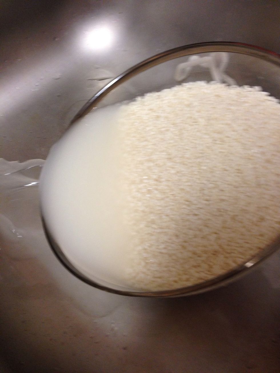 After 30minutes drain the water from the rice