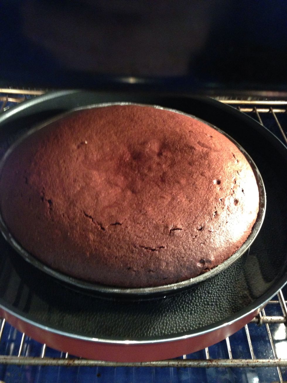 After 35 mins. The top started to have cracks. So I would leave it for another 5 mins.