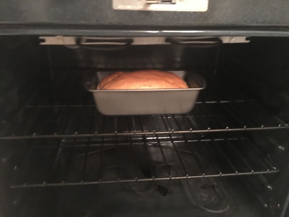 After 35 minutes, take your bread out of the oven