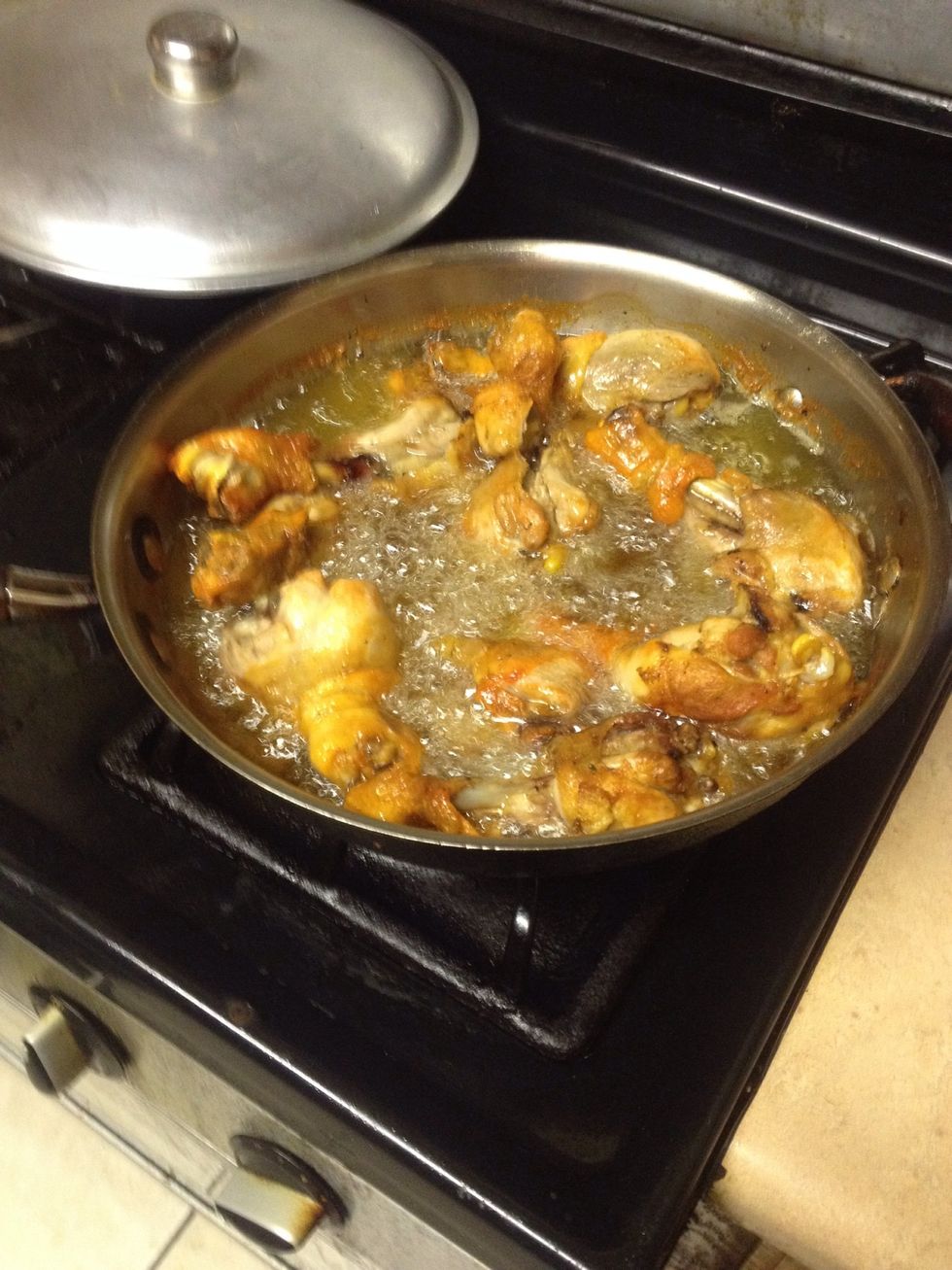 After 40 minutes of cooking in oil