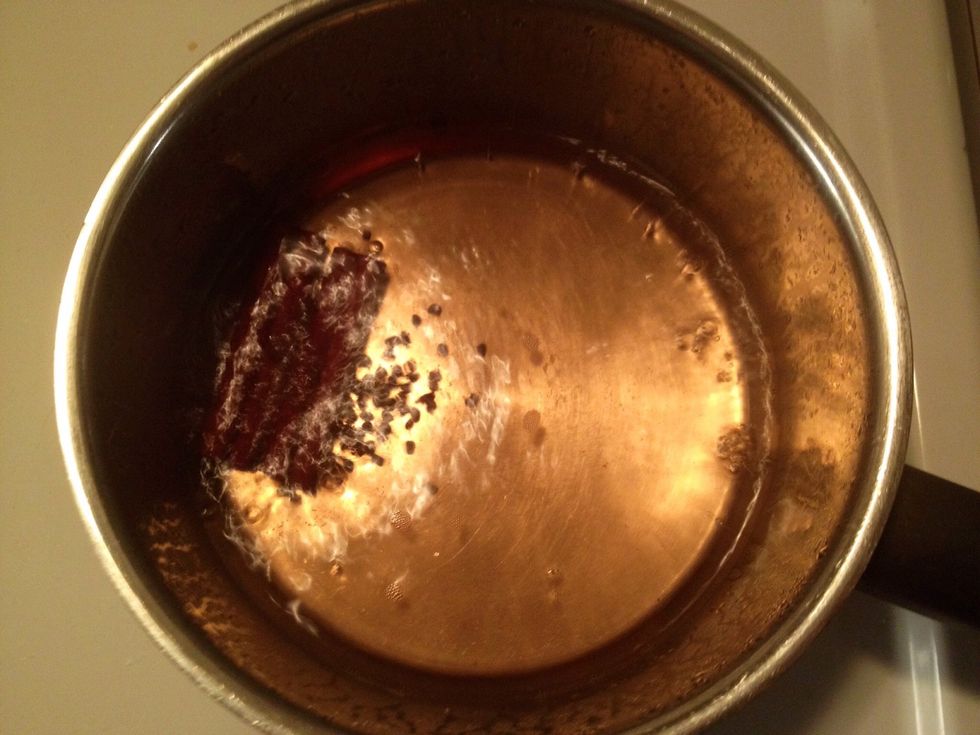 After 5 minutes, pull away from the heat...