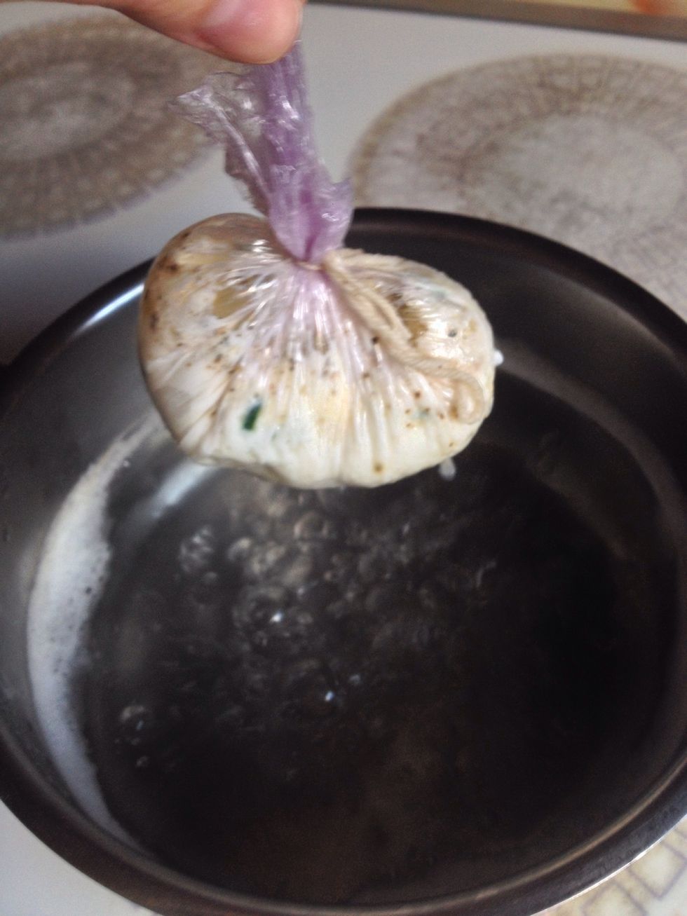 After 6-8 minutes it's ready! The time will depend on how cooked you like the egg!